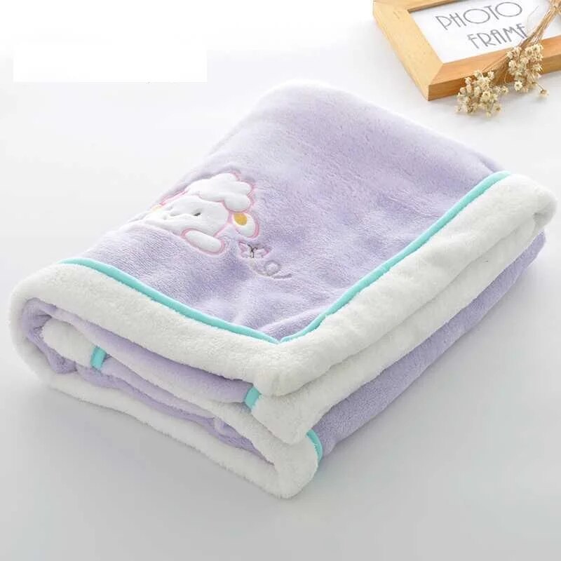 High Quality Baby Thermal Fleece Cobertor Blanket Infant Swaddle Nap Receiving Stroller Wrap Blankets For Newborn Baby Bedding