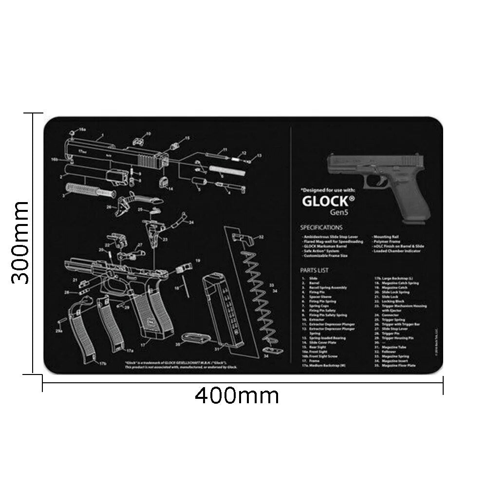 Gun Cleaning Rubber Mat Tactical Accessory Beretta PX4 Mouse Pad for Gen5 Glock 1911 P320 Mouse mat AR15 AK47