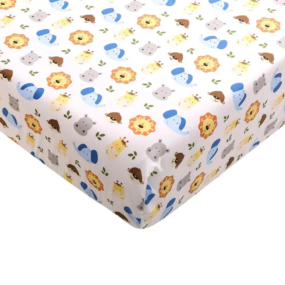 Cotton Crib Fitted Sheet Soft Baby Bed Mattress Cover Protector Cartoon Newborn Bedding CRIB SHEET For Cot Size 28''x52''