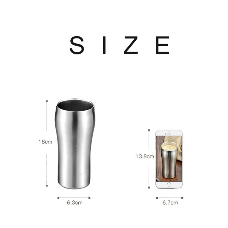 Creative Stemless Vacuum Insulated Cup Stainless Steel Coffee Wine Beer Milk Mug  Thermo cookware Car Travel Cups Drinking Mugs