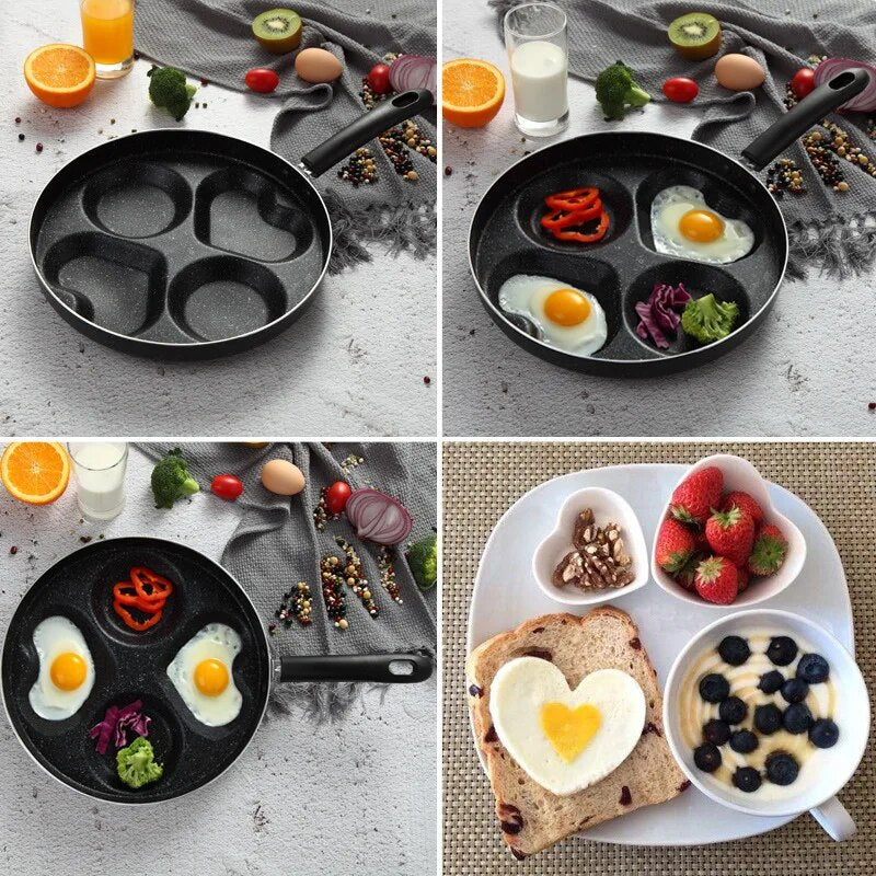 Meltset Nonstick Frying Pan 4 units Cookware Fry Pan for Egg Pancake Steak Cooking Pan Pot for Gas Cooker Grill Skillet Pan