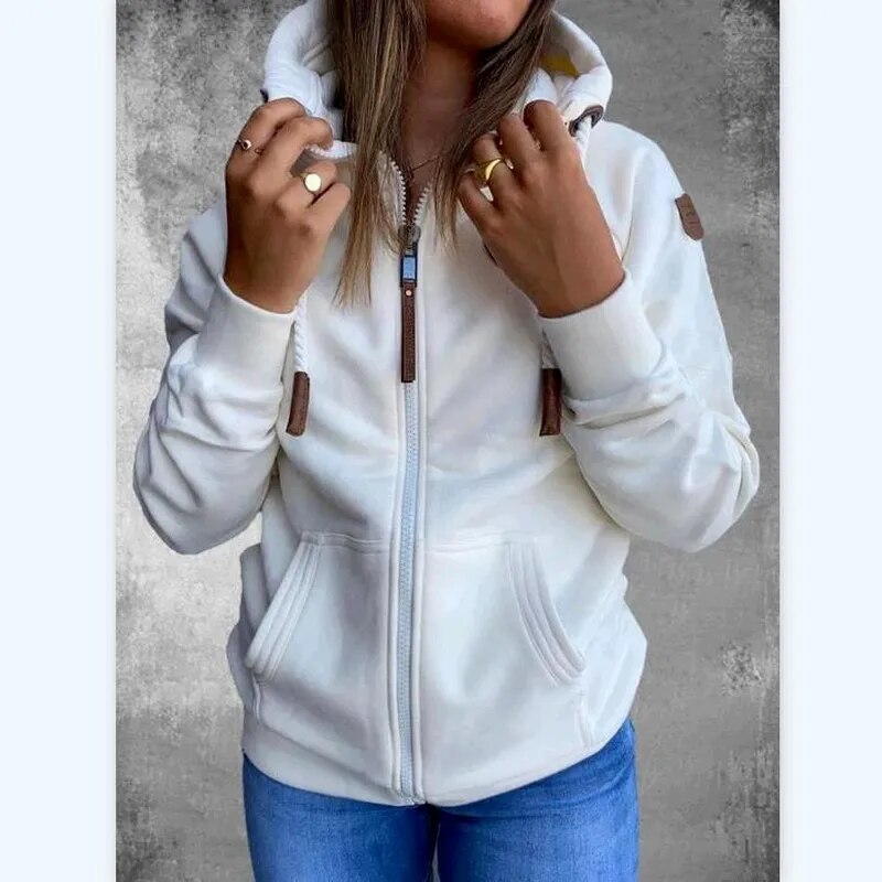 2022 new women hoodie Stripe hoodies women Sweatshirt Long Sleeve clothes Pocket Zipper Hoodies Tops Female spring thick outwear