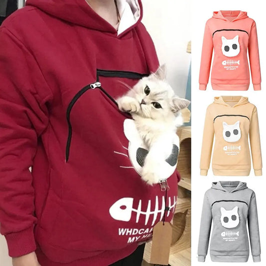 Cats Lovers Hoodie Kangaroo Dog Pet Paw Dropshipping Pullovers Cuddle Pouch Sweatshirt Pocket Animal Ear Hooded