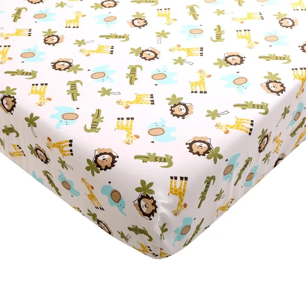 Cotton Crib Fitted Sheet Soft Baby Bed Mattress Cover Protector Cartoon Newborn Bedding CRIB SHEET For Cot Size 28''x52''