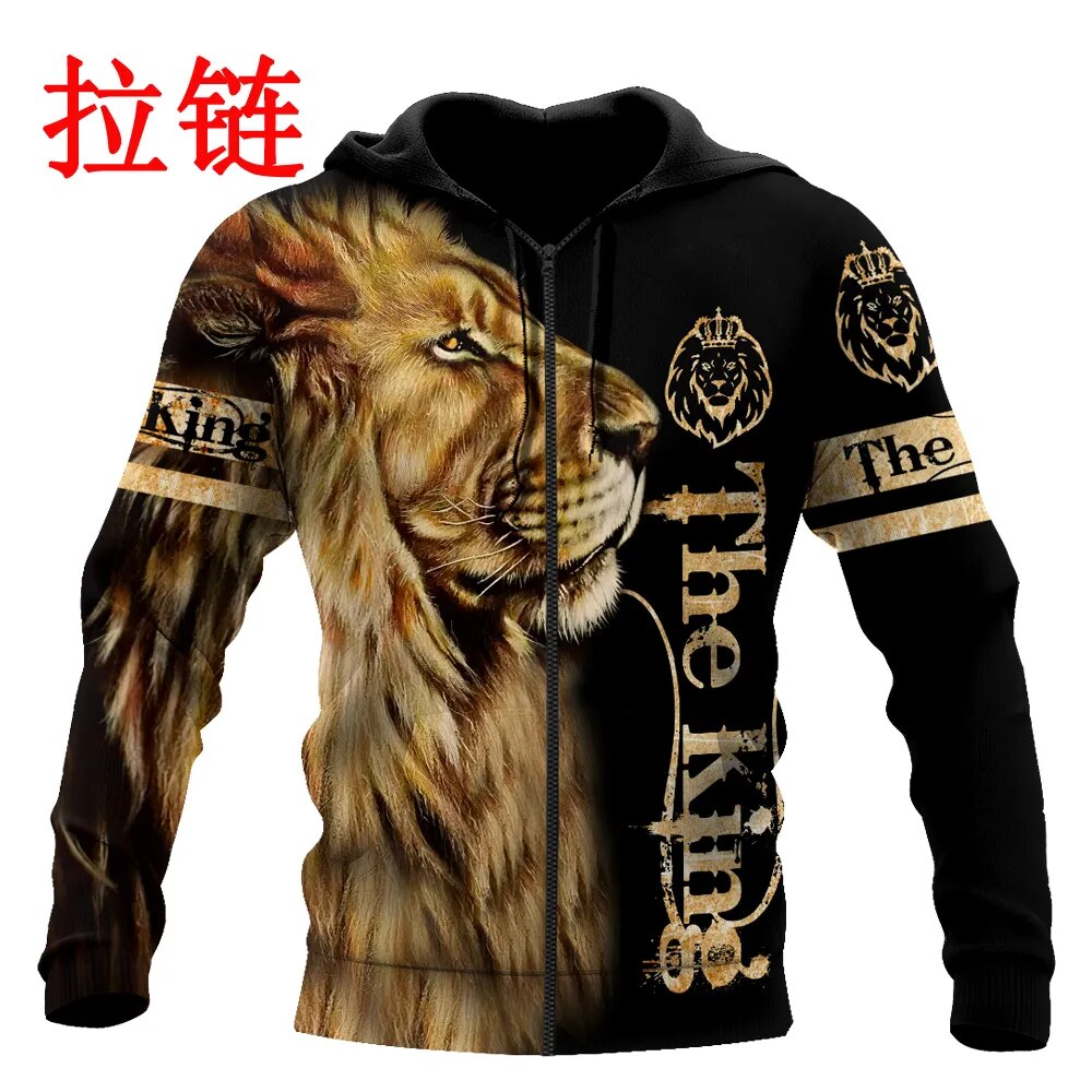 Animal lion 3D Printed Fashion Mens Hoodie Harajuku Streetwear Pullover Autumn Sweatshirt Unisex Casual Jacket Tracksuit DW0160