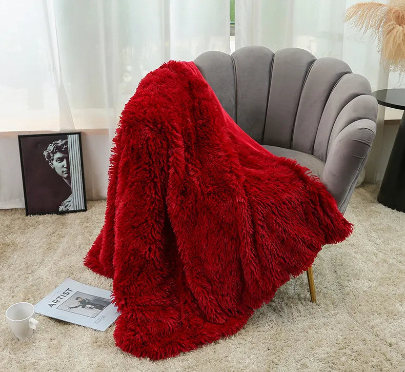 Fur Blanket Super Soft Fuzzy Elegant Cozy Bed Sofa Bedspread Long Shaggy Warm Bedding Sheet Fluffy Fur Throw Blanket