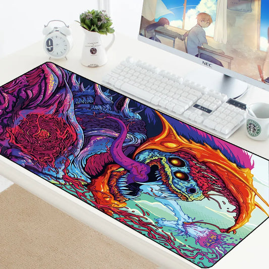 Large Mouse Pad Gaming Mousepad Anti-slip Natural Rubber Keyboard Desk Mat with Locking Edge CSGO Hyper Beast AWP Game Mouse Mat