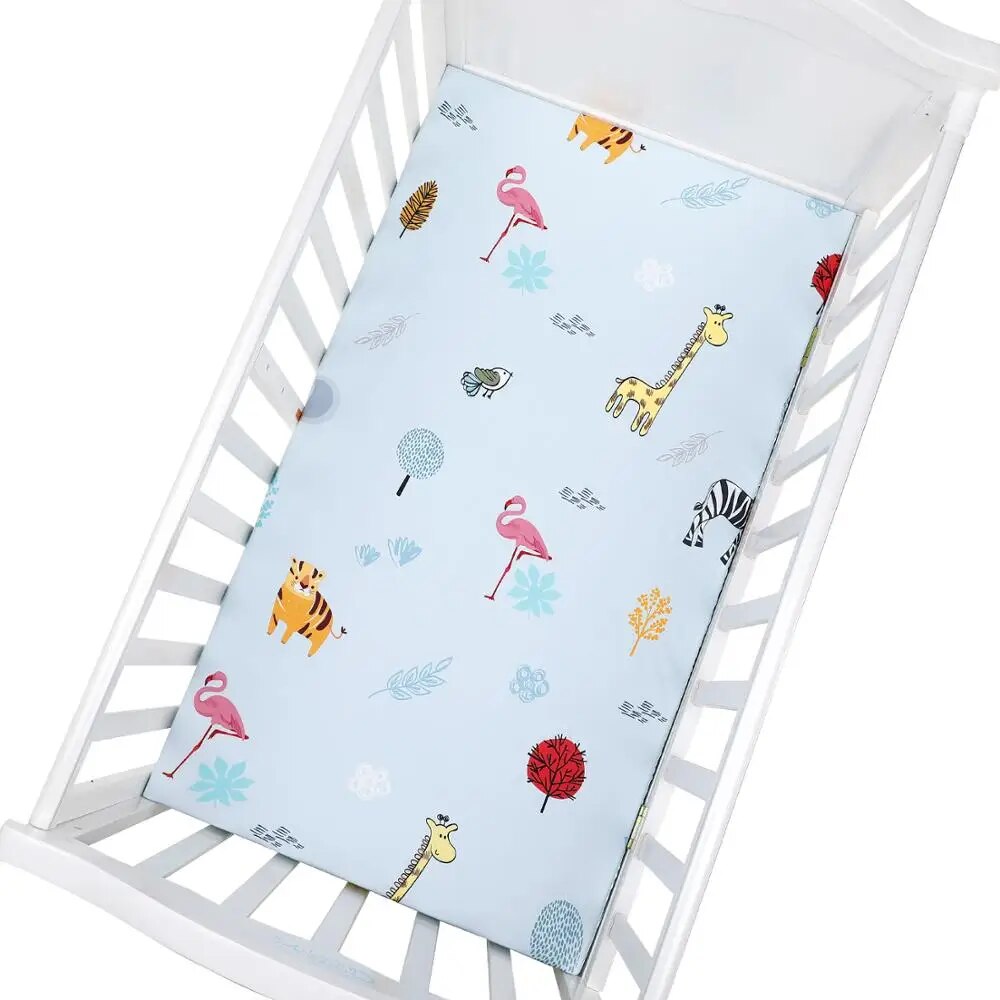 Baby Crib Fitted Sheet Soft Breathable Baby Bed Mattress Cover Cartoon Newborn Bedding For Cot Size 130*70cm