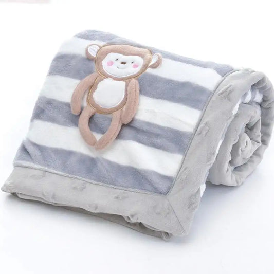 Baby Coral Fleece Blanket Infant Bebe Swaddling Wrap Thicken Lamb Multi-Function Blankets Newborn Baby Bedding Blankets 75*100CM