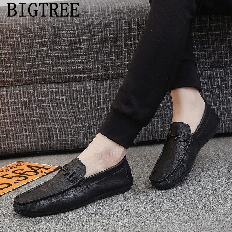 Loafers Leather Shoes Men Black Mens Shoes Casual Luxury Shoes Men Fashion Sepatu Slip On Pria Erkek Ayakkabi Buty Meskie Scarpe