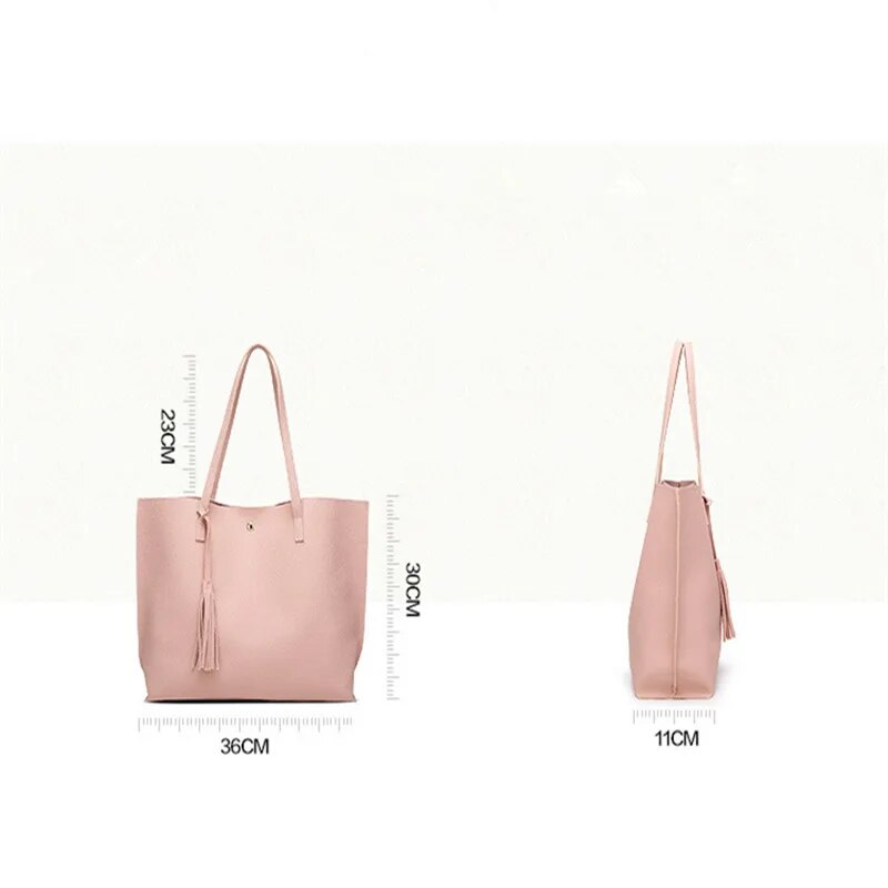 Cow Pattern Bag Handbag For Women Soft Pu Leather Shoudler Messenger Bags Female Fashion Tassel Large Capacity Tote Bag 2021 New