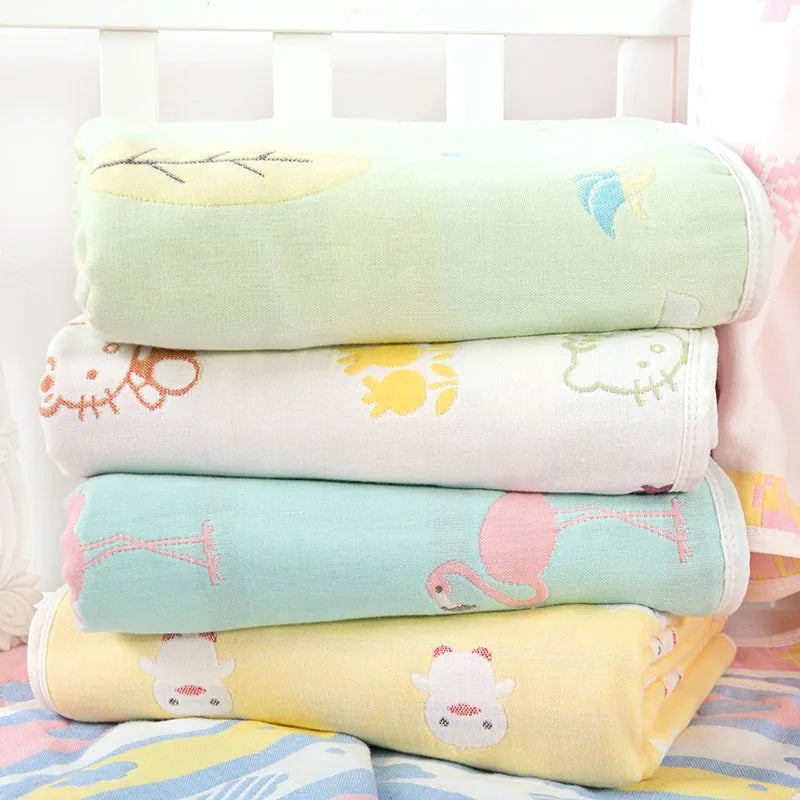 Baby Blanket 80*80CM Muslin Cotton 6 Layers Thick Newborn Swaddling Autumn Baby Swaddle Bedding Receiving blanket