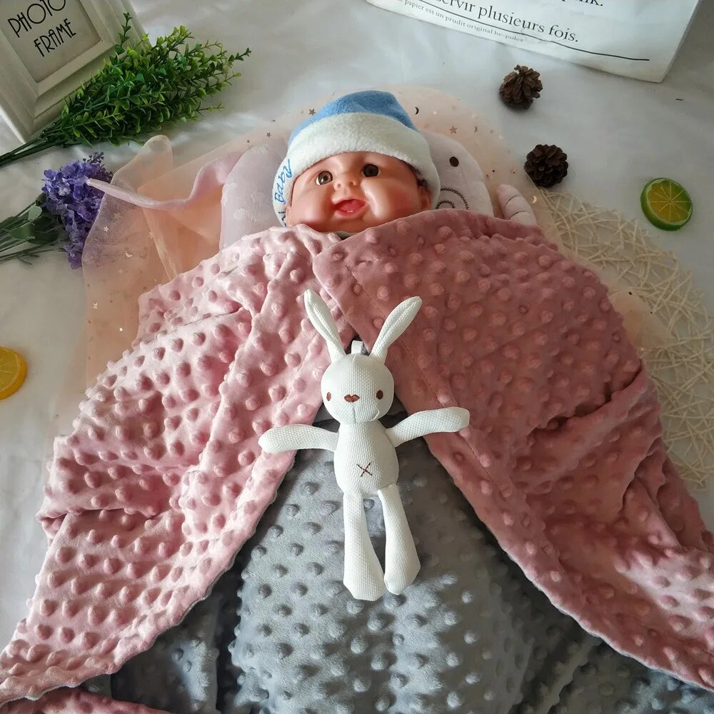 Baby Coral Fleece Blanket Infant Bebe Swaddling Wrap Thicken Lamb Multi-Function Blankets Newborn Baby Bedding Blankets 75*100CM