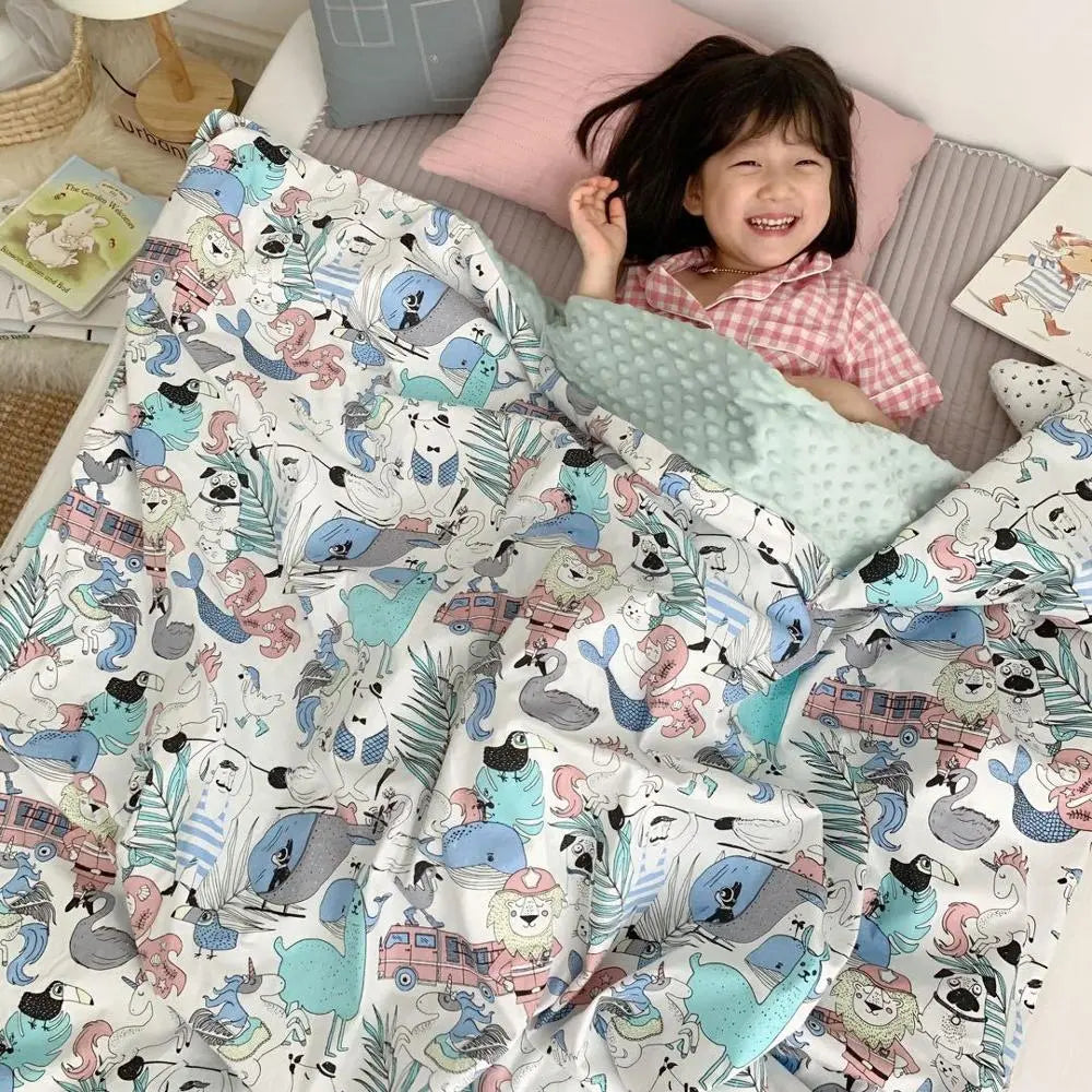 Baby Cotton Thick Super Soft Flannel Blanket Newborn Toddler minky Baby Blanket Stripped Swaddle Wrap Bedding Covers Bubbles