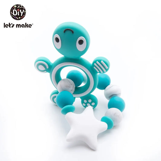 Let's Make Silicone Teething Beads 1pc Baby Teether Silicone Teether Turtle Crib Bedding Toddler Toys Baby Rattle Toy