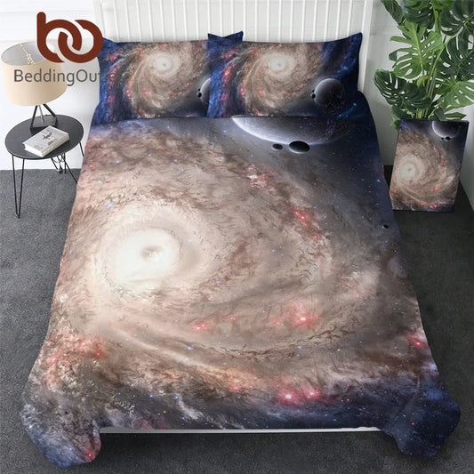 BeddingOutlet Amazing Galaxy Bed Set Bedding Set Queen Size 3d Close to Galaxy Quilt Cover Set Universe Bedspread Bedclothes