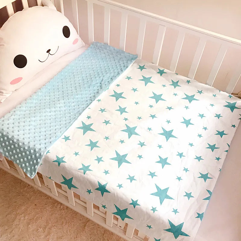 Baby Cotton Thick Super Soft Flannel Blanket Newborn Toddler minky Baby Blanket Stripped Swaddle Wrap Bedding Covers Bubbles