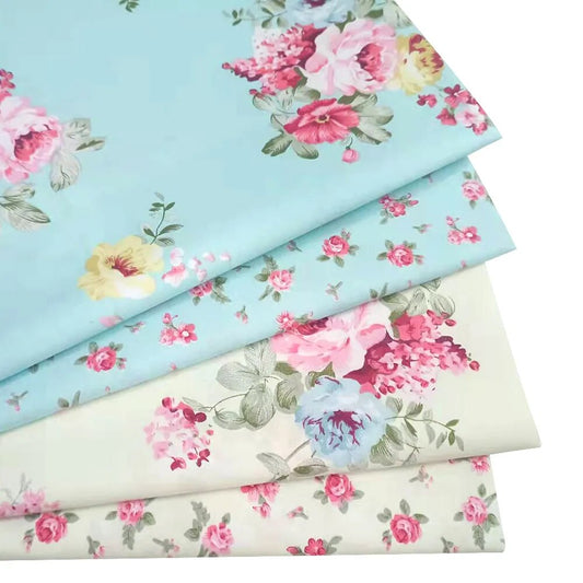 Buulqo 100% Cotton Twill  Flower Fabrics for DIY  Sewing Textile Tecido Tissue Patchwork Bedding Quilting Twill