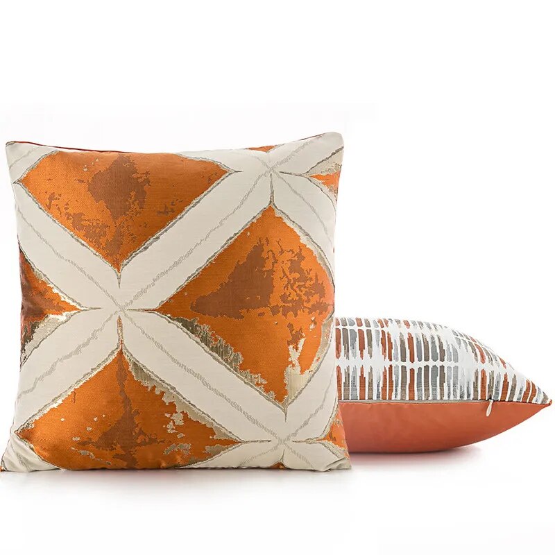 DUNXDECO Cushion Cover Decorative Pillow Case Modern Simple Orange Crane Geometric Coussin Sofa Chair Bedding Room Decoration