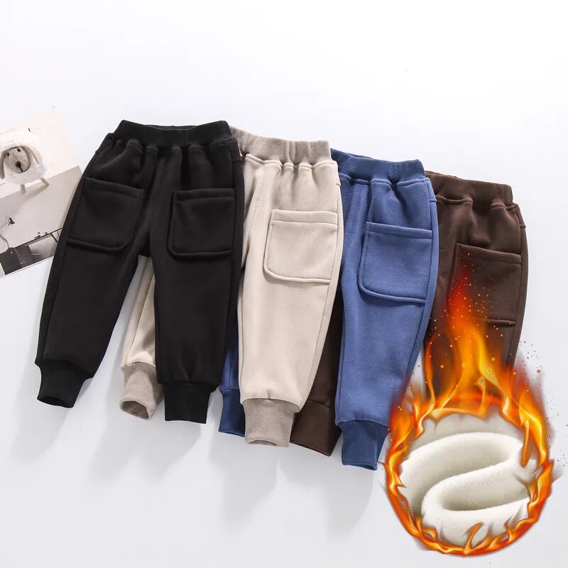 Children Sports Warm Pants Winter Boys Thick Sweat Pants For Girls Trousers Baby Kids 2-8 Years Clothes Girl Casual Long Pants