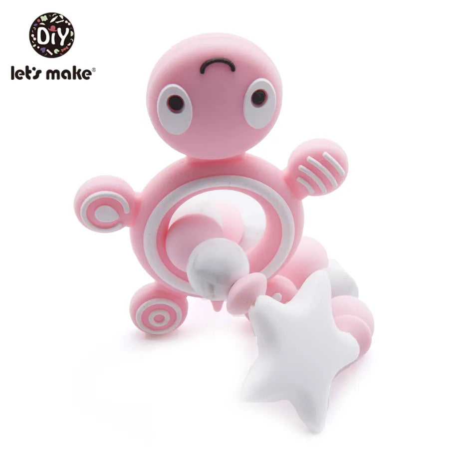 Let's Make Silicone Teething Beads 1pc Baby Teether Silicone Teether Turtle Crib Bedding Toddler Toys Baby Rattle Toy