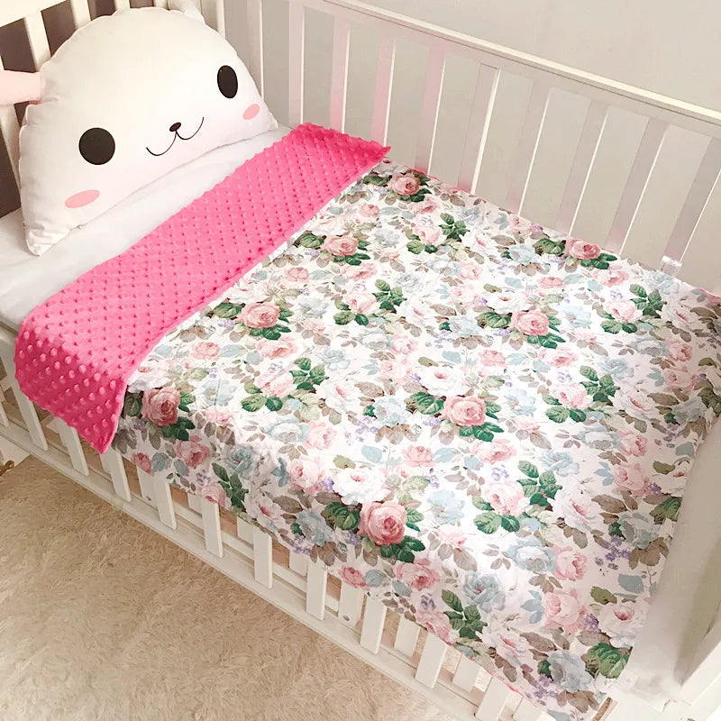 Baby Cotton Thick Super Soft Flannel Blanket Newborn Toddler minky Baby Blanket Stripped Swaddle Wrap Bedding Covers Bubbles