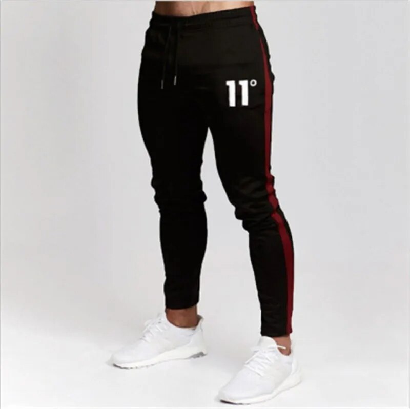 Hot sale solid casual Mens Casual Slim Fit Tracksuit Sports Solid Male Gym Cotton Skinny Joggers Sweat Casual Pants Trousers