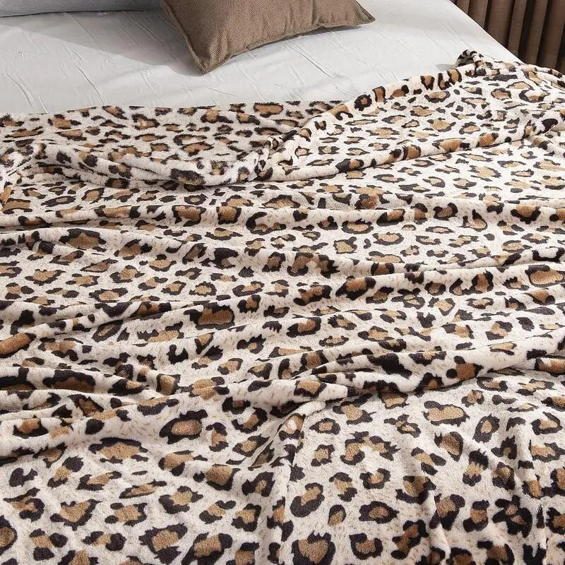 Classic Leopard Print Blanket 100% Polyester Winter Blanket Sheet Blanket Bedding Sofa Soft Sleeping Blanket Warm Blanket