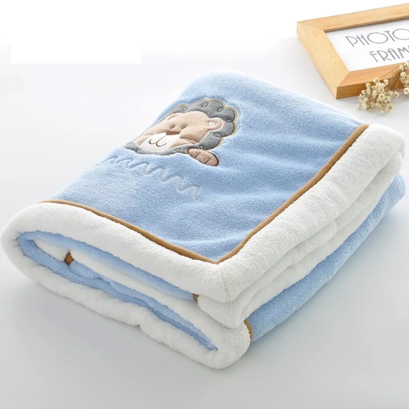 High Quality Baby Thermal Fleece Cobertor Blanket Infant Swaddle Nap Receiving Stroller Wrap Blankets For Newborn Baby Bedding