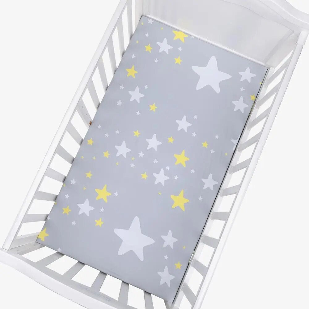 Baby Crib Fitted Sheet Soft Breathable Baby Bed Mattress Cover Cartoon Newborn Bedding For Cot Size 130*70cm