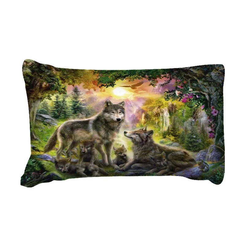 3D Wolf Duvet Cover Set Animal Printed Single Twin Full Queen King Bedding Sets Euro Bedclothes Pillowcases For Children Kid