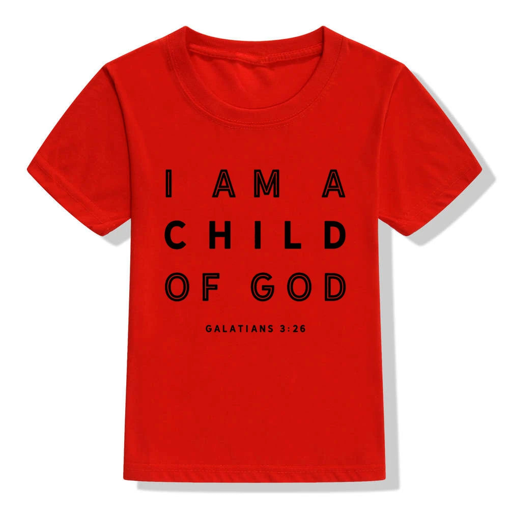 I Am A Child of God Baby & Kids T-Shirt Religious Toddler Shirt Christian Shirt Unisex Casual Short Sleeve Jesus T-shirt