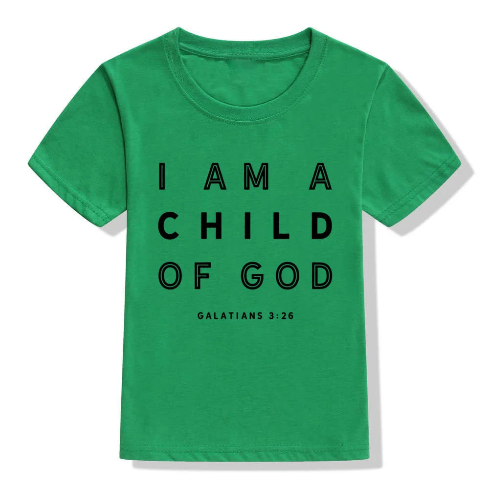 I Am A Child of God Baby & Kids T-Shirt Religious Toddler Shirt Christian Shirt Unisex Casual Short Sleeve Jesus T-shirt