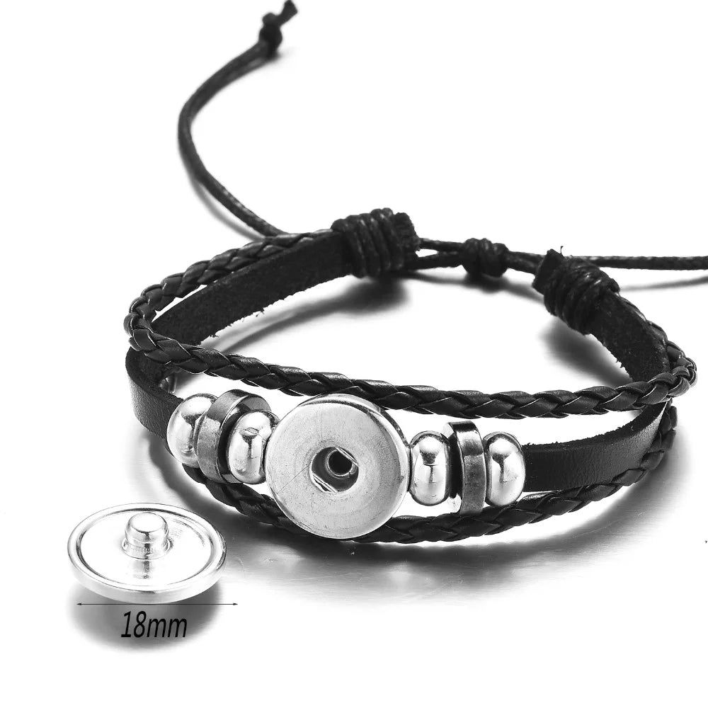 Jesus Fish Christian Symbol Bracelet Handmade Glass Gem Punk Black Braided Leather Bracelets for Men Women Cuff Jewelry Pulseira