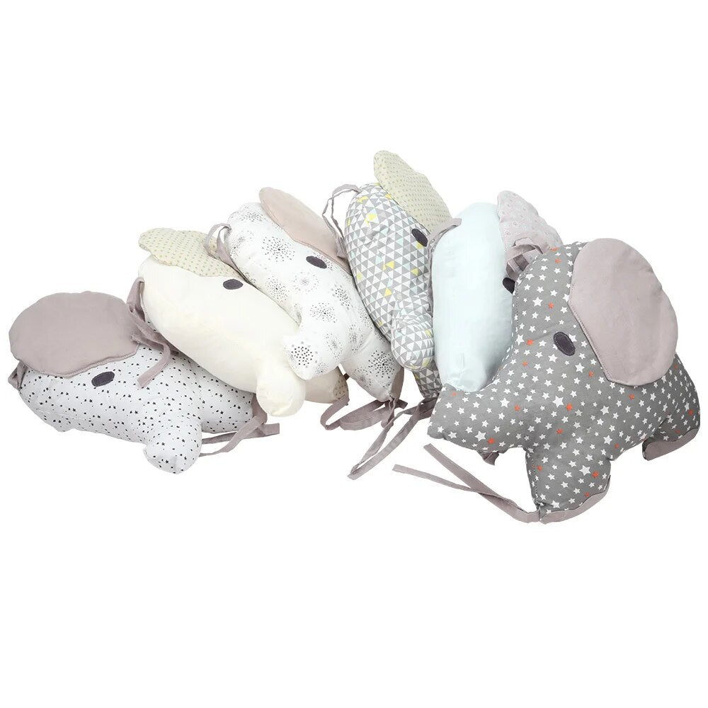 6pcs Baby Bed Bumper Cute Backrest Cushion Elephant Crib Bumpers Infant Decoration Room Protection Pad Bedding Accessories