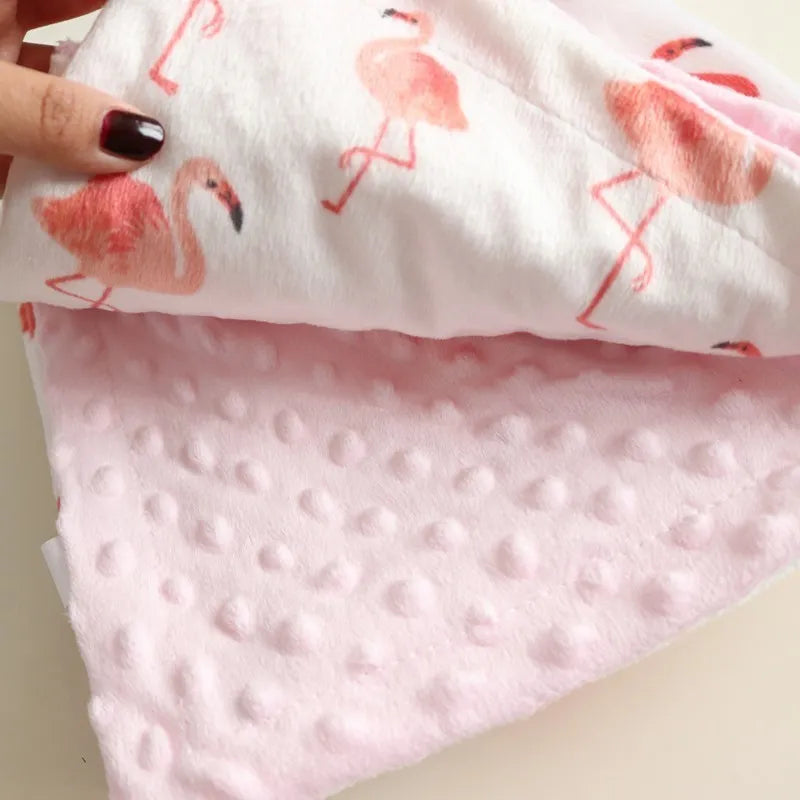 High Quality Baby Blanket Winter Flannel Fleece Flamingo Blanket Infant Swaddle Stroller Wrap For Newborn Baby Bedding Blankets