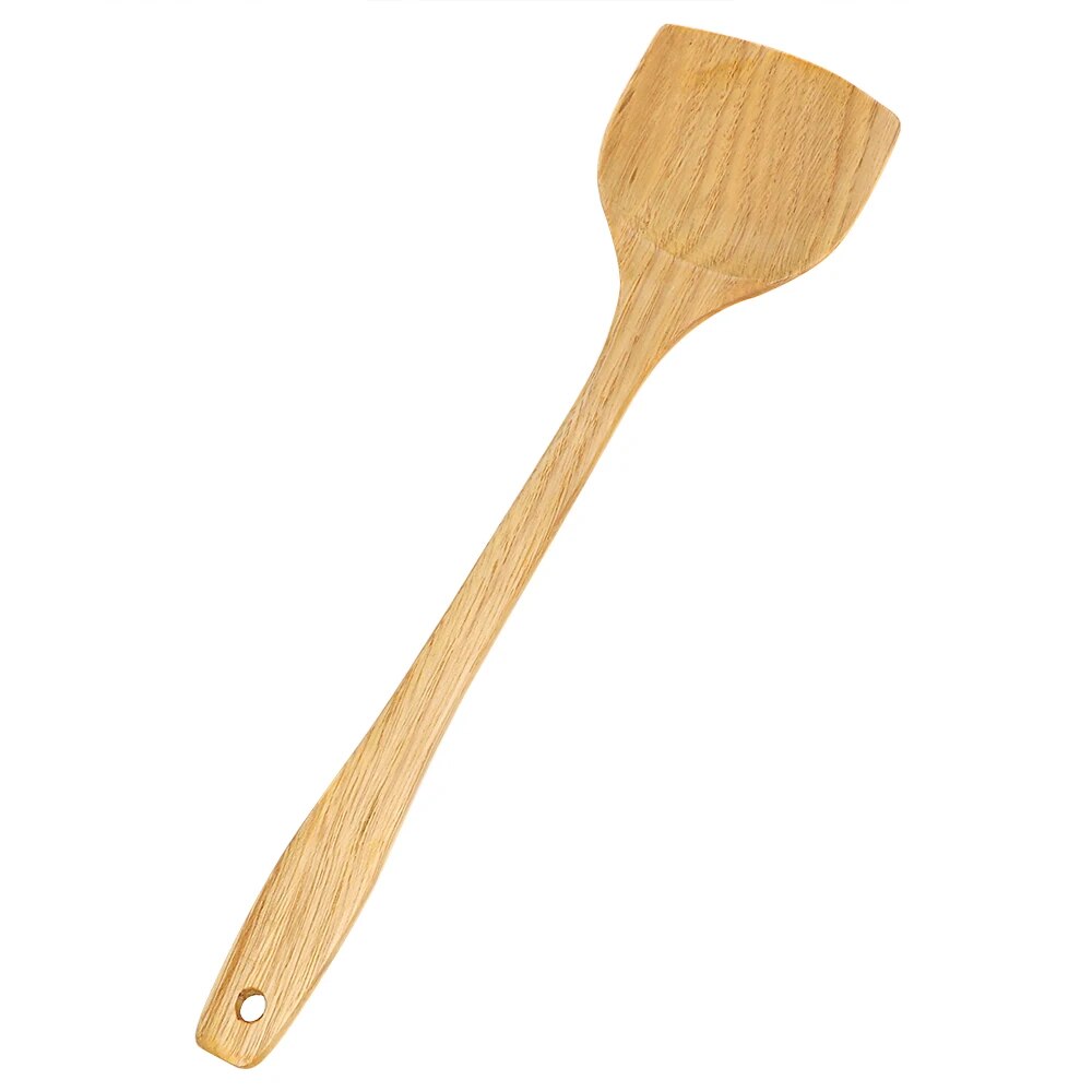 HOOMIN Wooden Turner Wood Shovel for Non-stick Pan Rice Spoon Kitchen Cooking Tool Wooden Spatula Cookware Kitchen Accessories