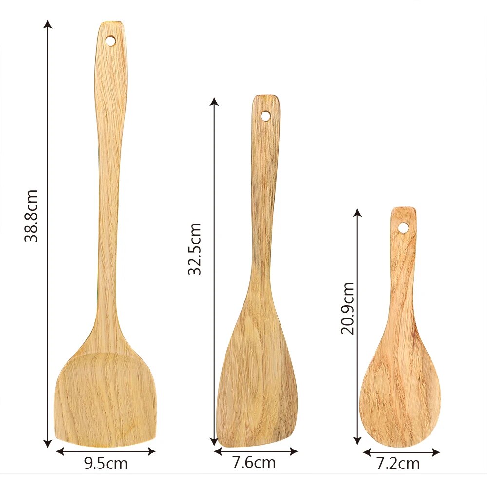 HOOMIN Wooden Turner Wood Shovel for Non-stick Pan Rice Spoon Kitchen Cooking Tool Wooden Spatula Cookware Kitchen Accessories