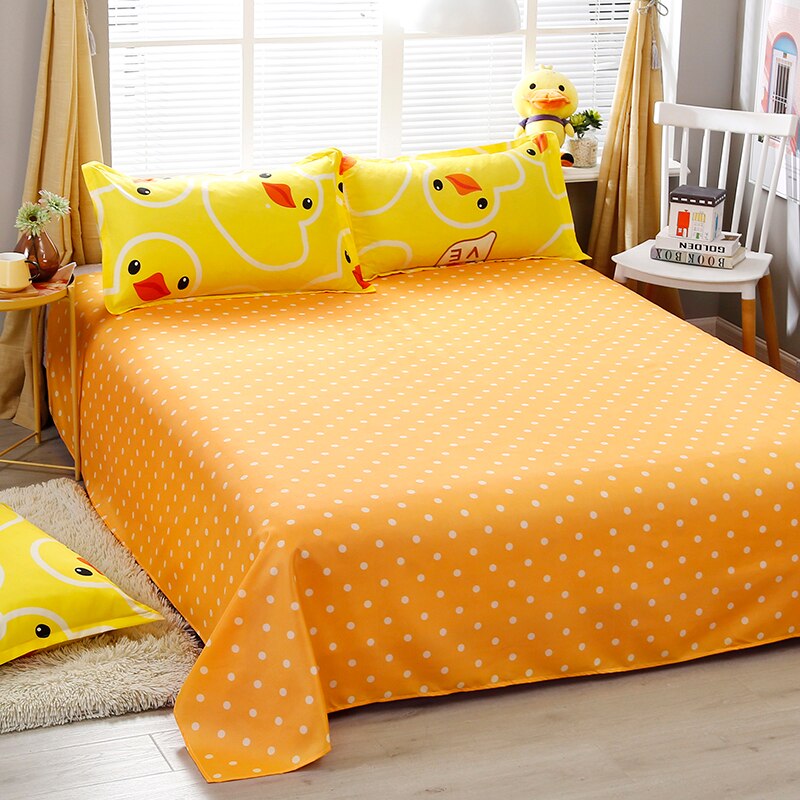 High Quality Yellow Duck Cartoon Style Bedding Set Bed Linings Duvet Cover Bed Sheet Pillowcases Cover Set 4pcs/set 51