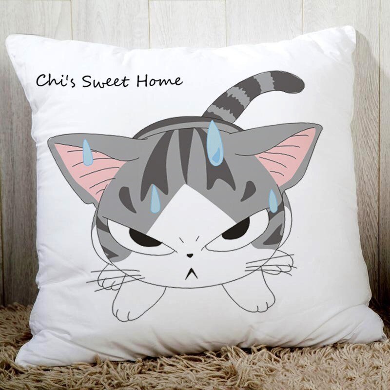 Lovely Chi's sweet home cute cat printed cushion cover sofa bedding decorative pillow cover cozy polyester pillowcase 45x45cm