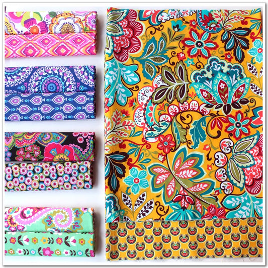 Delicate 50CM*50CM Fasion Flower 100% cotton Fabric Quilting Clothes Home Textile Bedding Sewing Doll Cloth DIY A