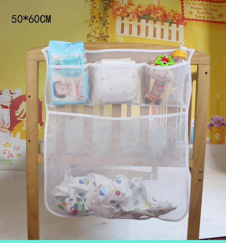 Baby Cot Bed Hanging Storage Bag Crib Organizer Toy Diaper nappy Pocket for Crib Bedding Set cheap crib bedding accessory