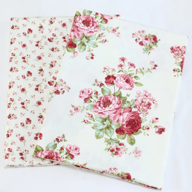 Delicate 1Meter X 160CM  Fasion Flower 100% cotton Fabric Quilting Clothes Home Textile Bedding Sewing Doll Cloth DIY A89