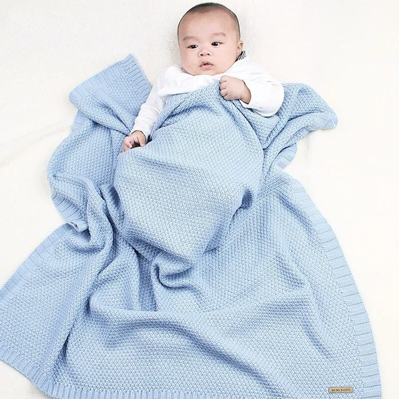 Baby Blanket Knitted Newborn Blankets Super Soft Stroller Wrap Infant Swaddle Kids Inbakeren Stuff For Monthly Toddler Bedding