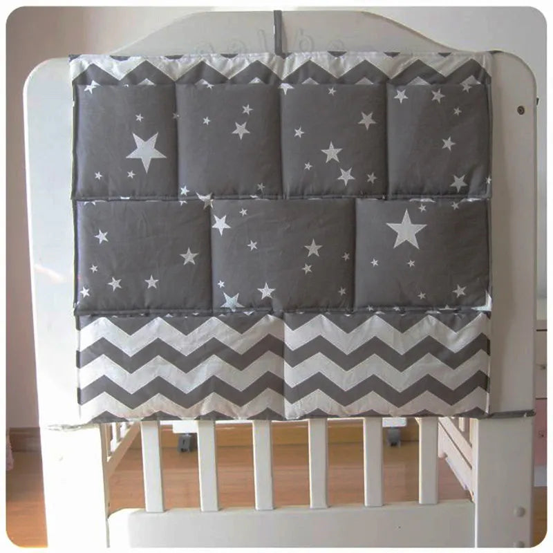 Bed Hanging Storage Bag Baby Cot Bed Brand Baby Cotton Crib Organizer 50*60cm Toy Diaper Pocket for Crib Bedding Set