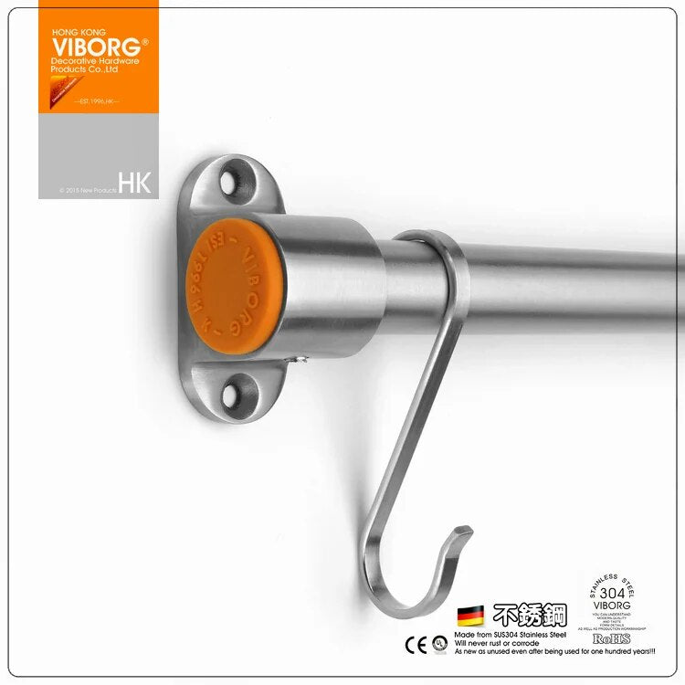 304#SS 58CM Rail Bar with 12 Hooks for kitchen Utensil Gadget Cooking Tools Cookware Spoon Knife Pot Pan Hanger Holder Rack Hook