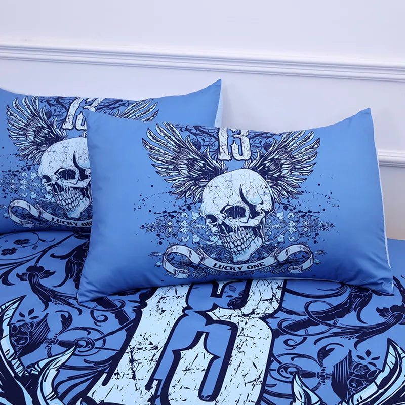 Dream NS Bedding Set 3D Blue Skull Printing Four Piece Suit Quilt Cover Pillow Case Home Furnishing Articles