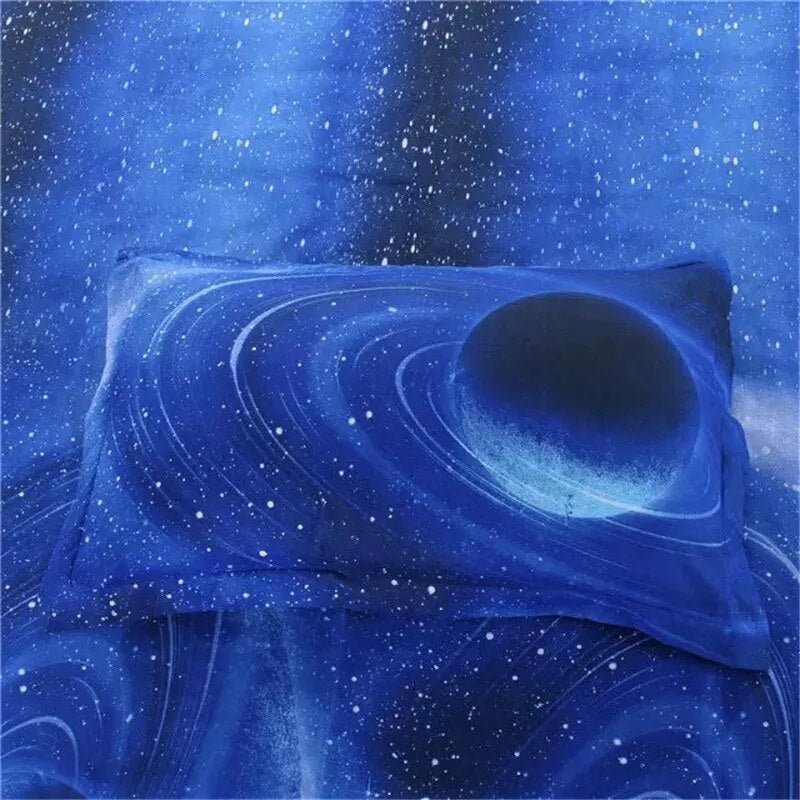 Hipster 3D Galaxy Bedding Set Universe Outer Space Themed Galaxy Print Bedlinen Bed sheet Twin Queen Size Cheap Hot