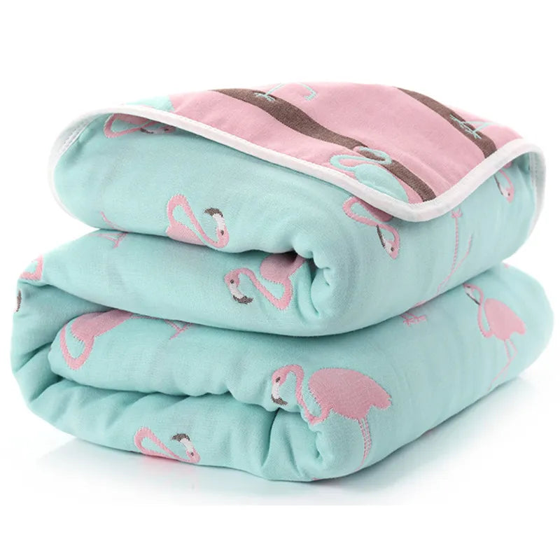 Baby Blanket 80*80CM Muslin Cotton 6 Layers Thick Newborn Swaddling Autumn Baby Swaddle Bedding Receiving blanket