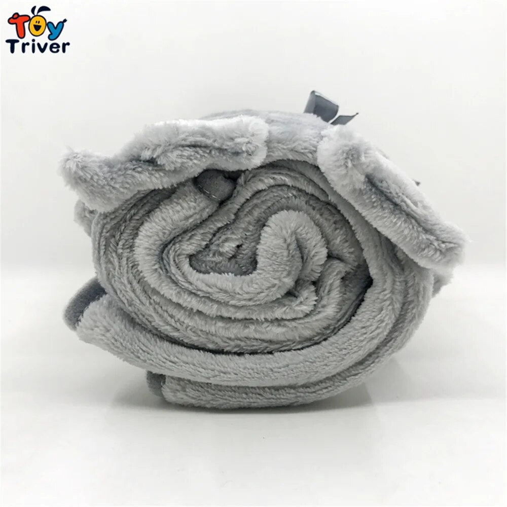 Kawaii Grey Owl Blanket Plush Toy Baby Shower Kids Children Boys Girls Adults Toys Gift Office Nap Desk Auto Car Portable Carpet